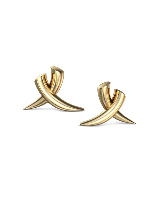 Crossed Tusk Studs 14K / 18K Gold